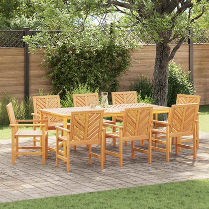 vidaXL Dining Chair 8 pcs Natural Solid Acacia Wood