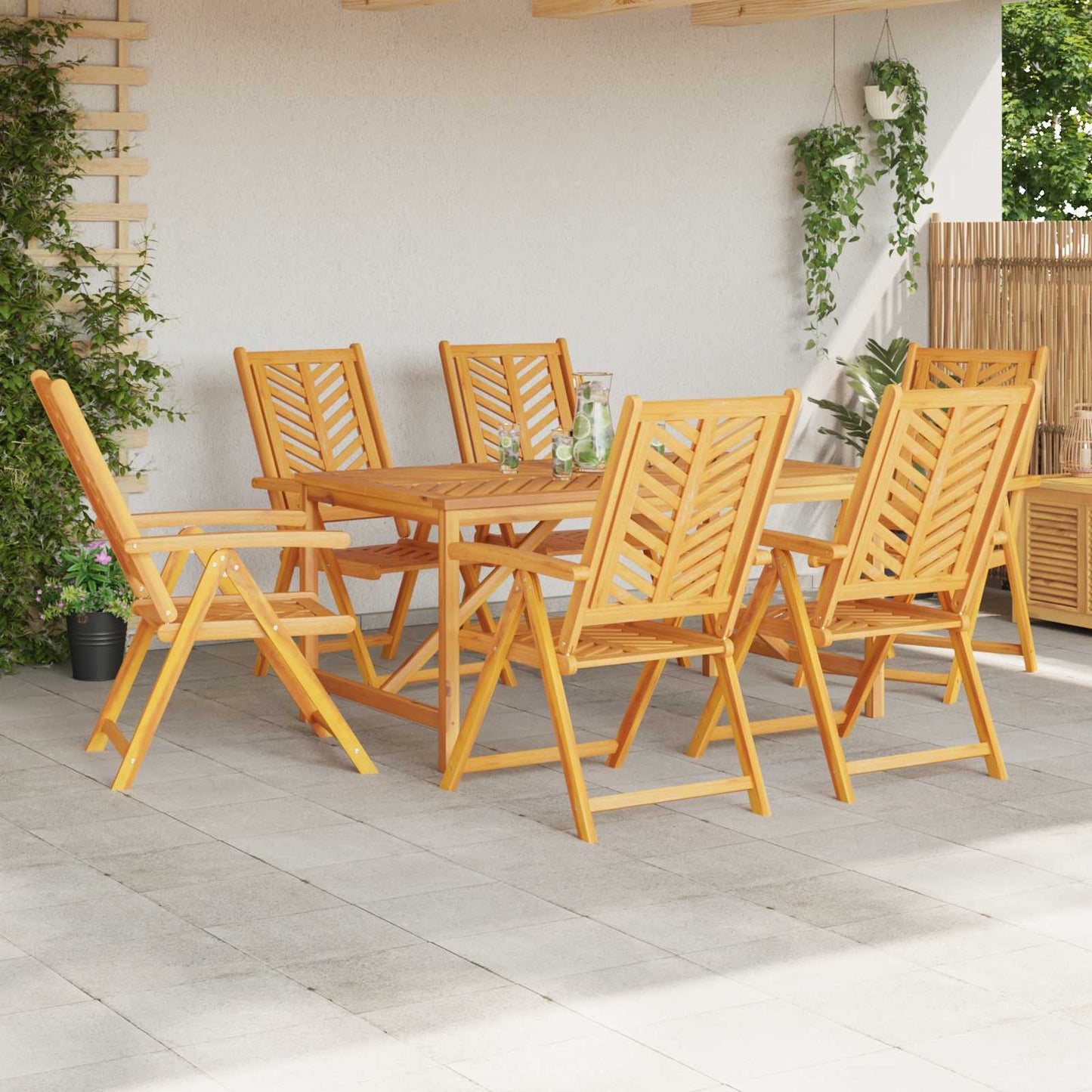 vidaXL Garden Chair 6 pcs Brown Solid Acacia Wood