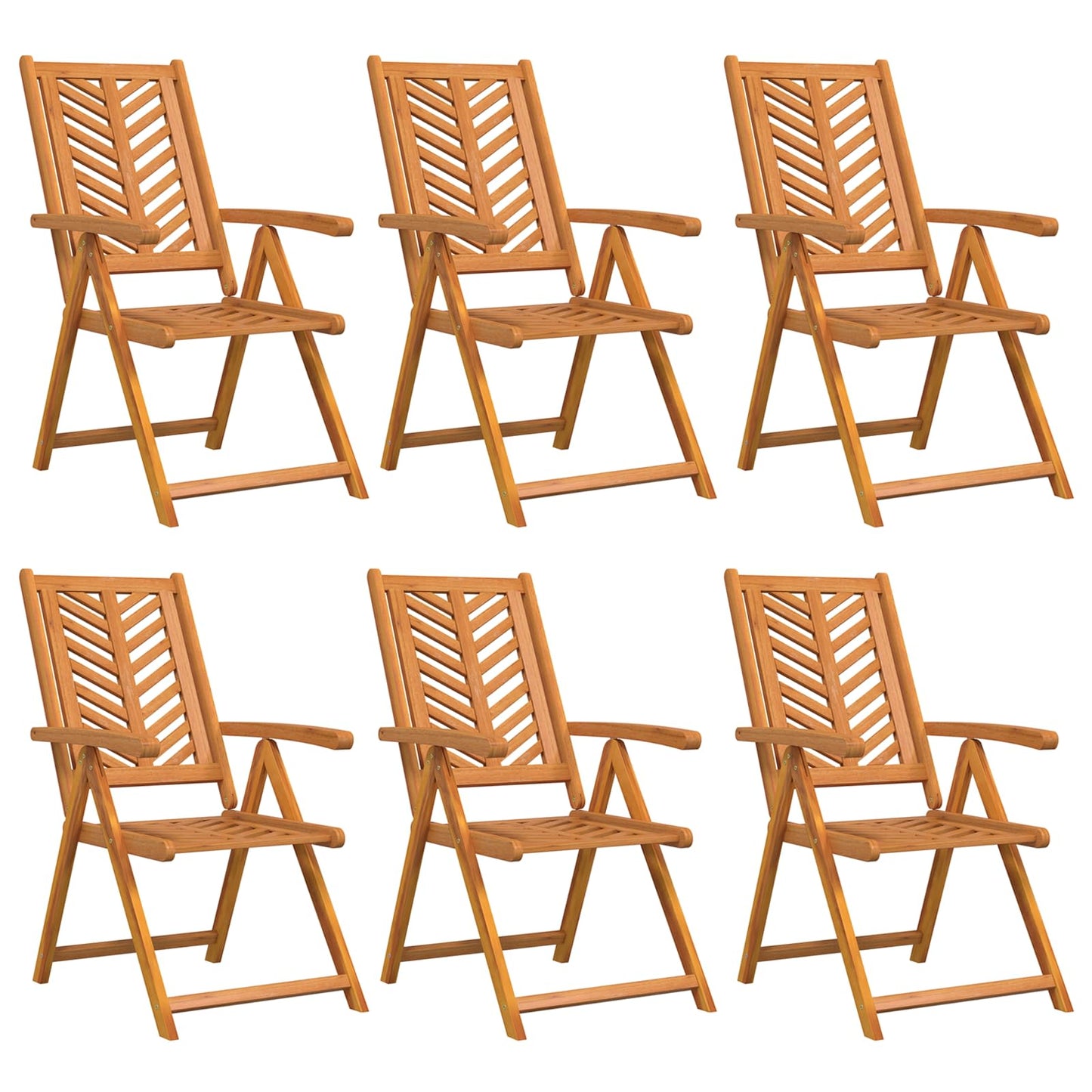 vidaXL Garden Chair 6 pcs Brown Solid Acacia Wood