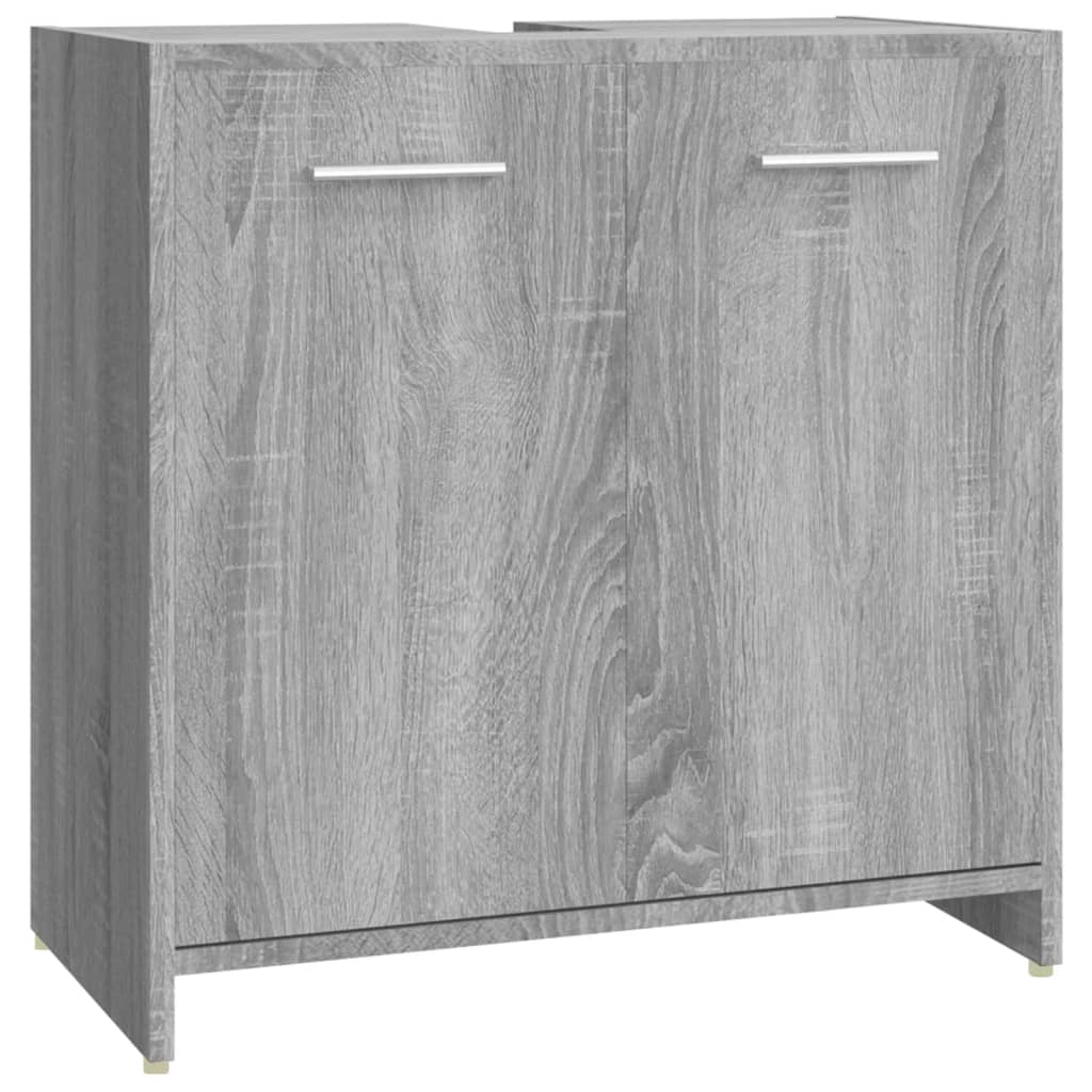 vidaXL 4 Piece Bathroom Furniture Set Grey Sonoma Engineered Wood