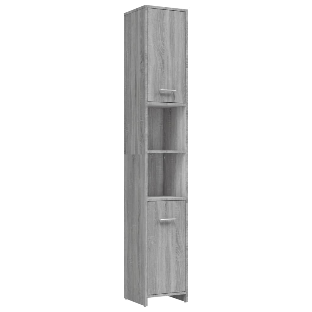 vidaXL 4 Piece Bathroom Furniture Set Grey Sonoma Engineered Wood