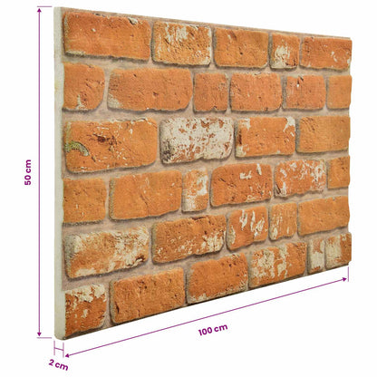 vidaXL Wall Panels 10 pcs Brick 100 x 50 cm EPS Foam
