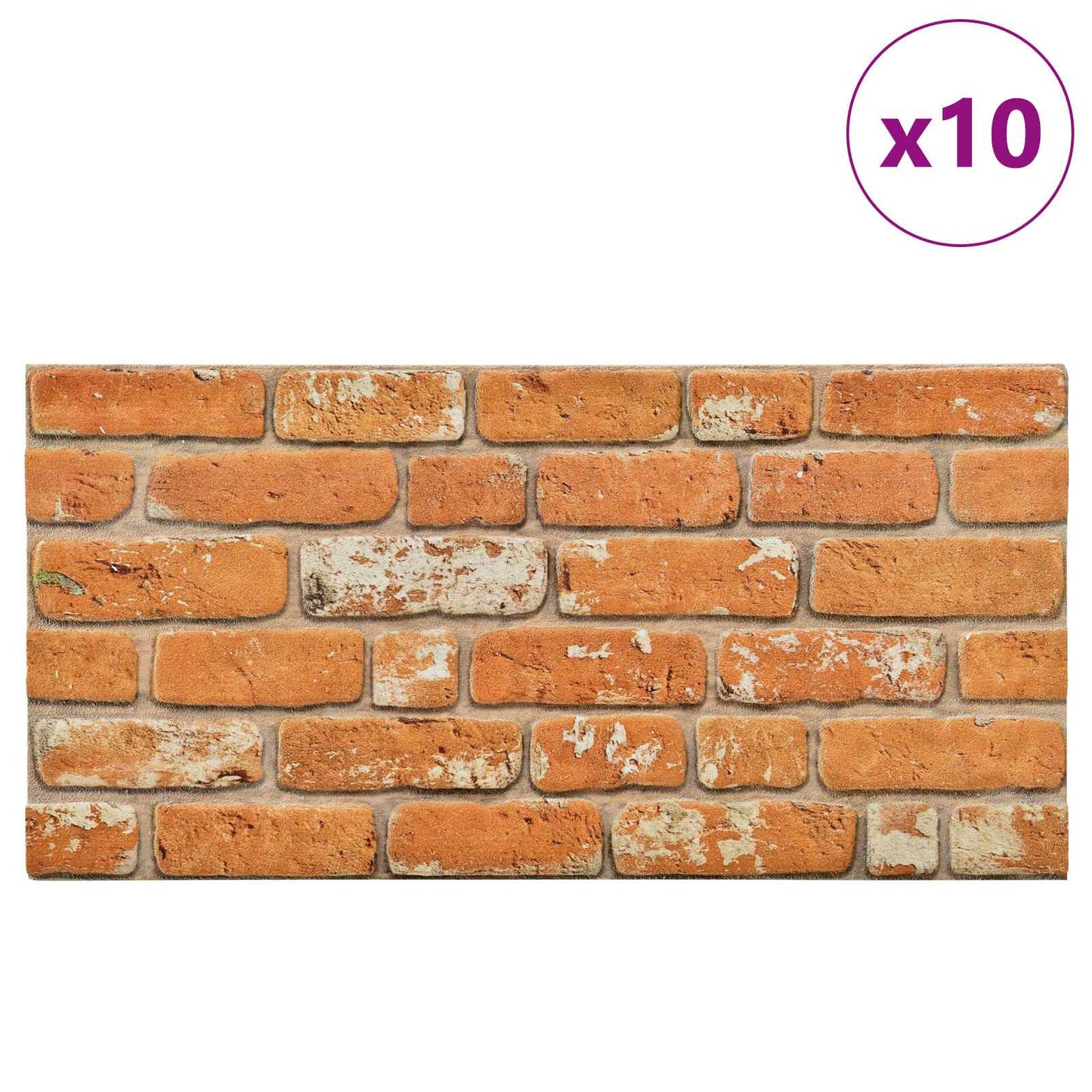 vidaXL Wall Panels 10 pcs Brick 100 x 50 cm EPS Foam