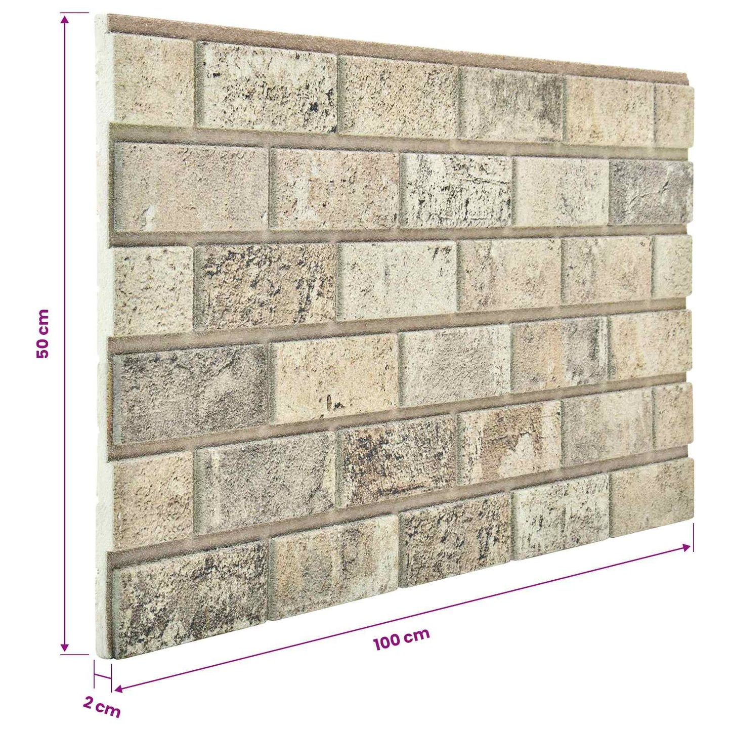 vidaXL Wall Panels 10 pcs 100 x 50 cm Sand EPS Foam