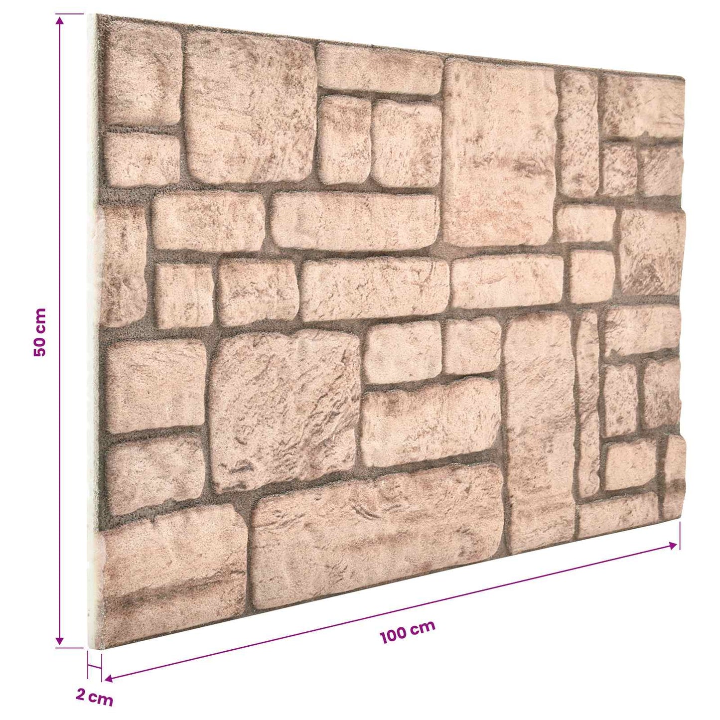 vidaXL Wall Panels 10 pcs Beige 100 x 50 cm EPS Foam