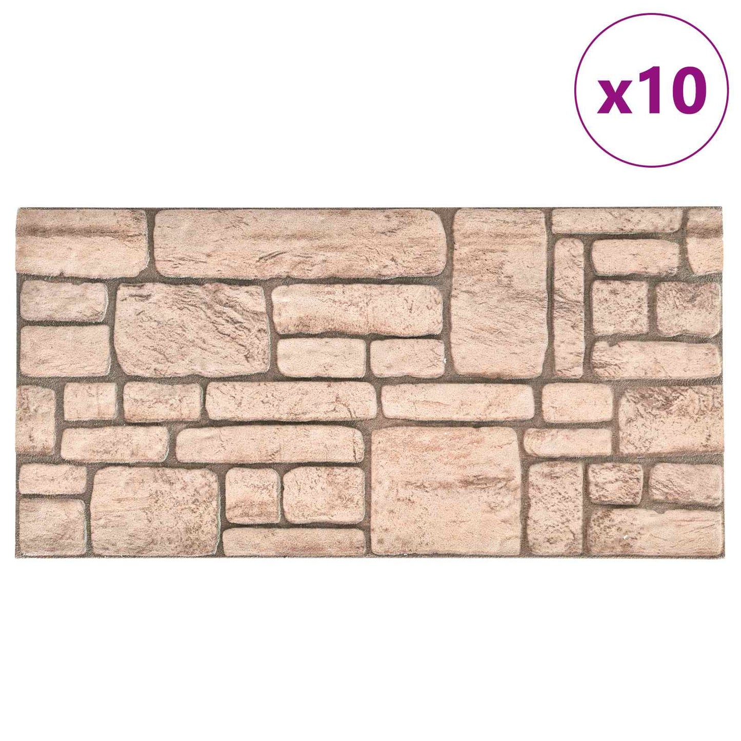 vidaXL Wall Panels 10 pcs Beige 100 x 50 cm EPS Foam