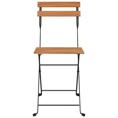 vidaXL Folding Chairs 4 pcs Solid Wood Teak and Steel