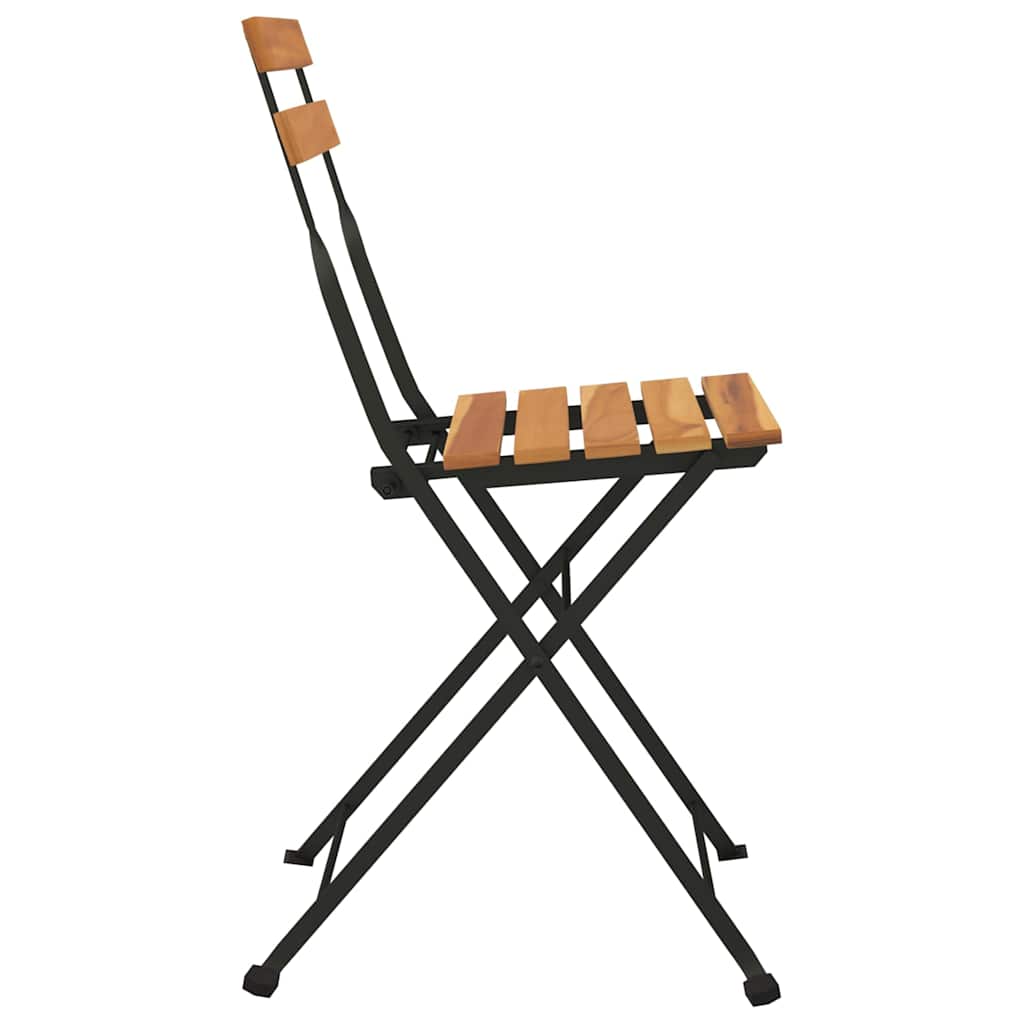 vidaXL Folding Chairs 4 pcs Solid Wood Teak and Steel