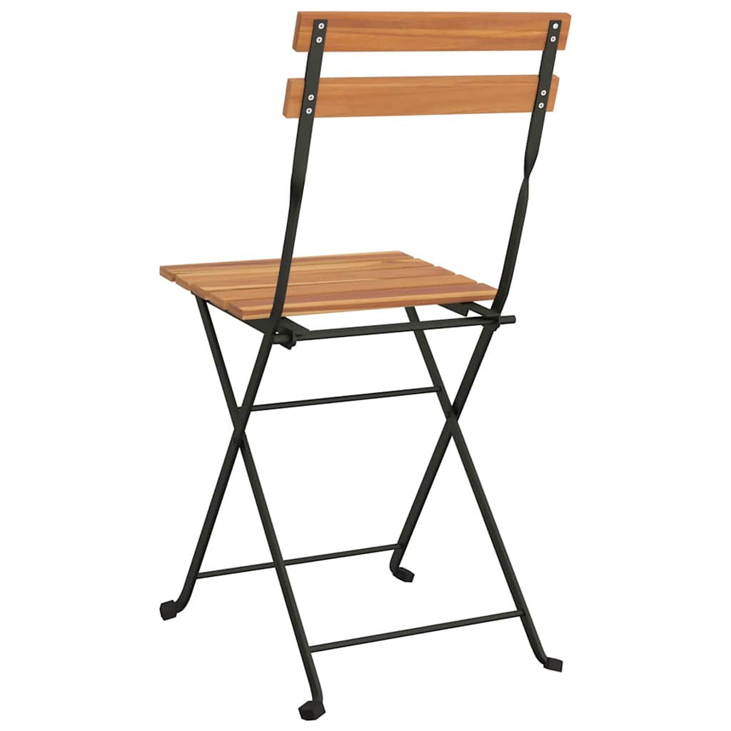 vidaXL Folding Chairs 4 pcs Solid Wood Teak and Steel