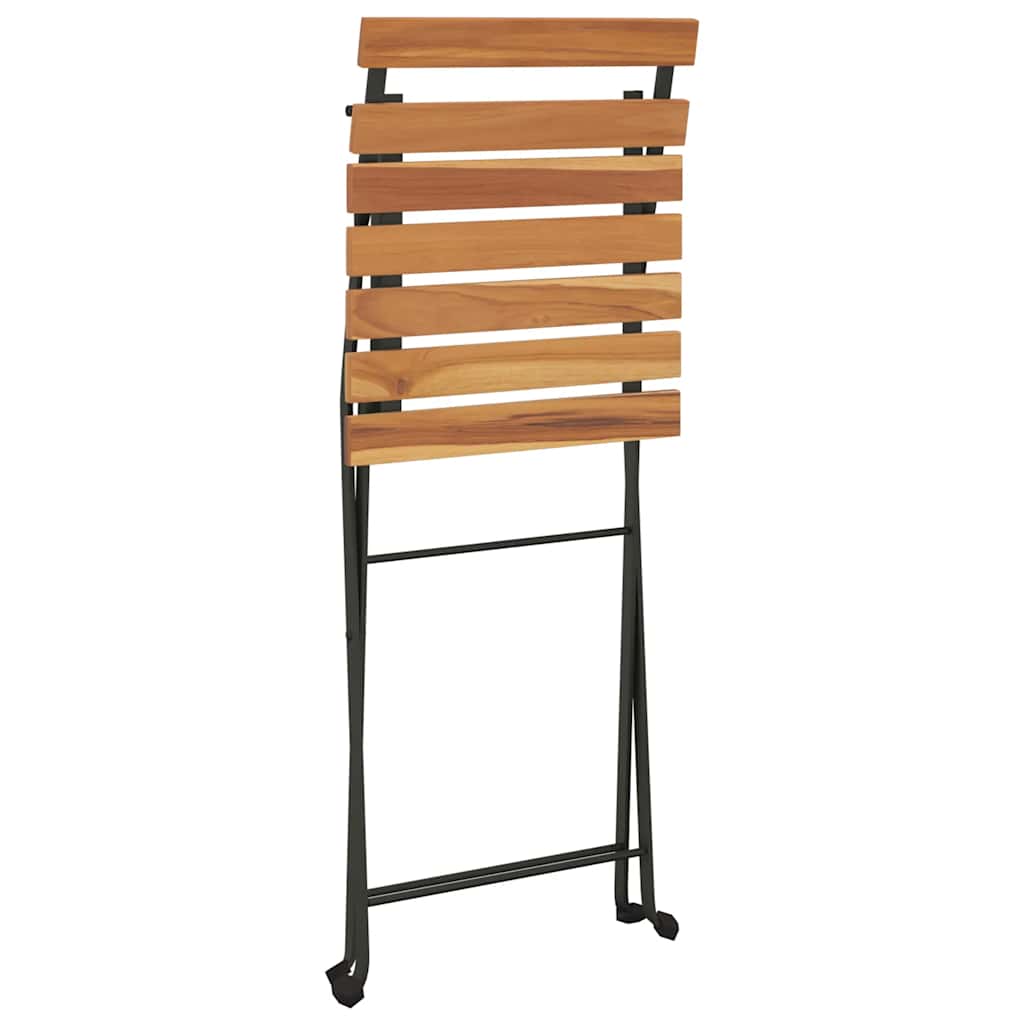 vidaXL Folding Chairs 4 pcs Solid Wood Teak and Steel