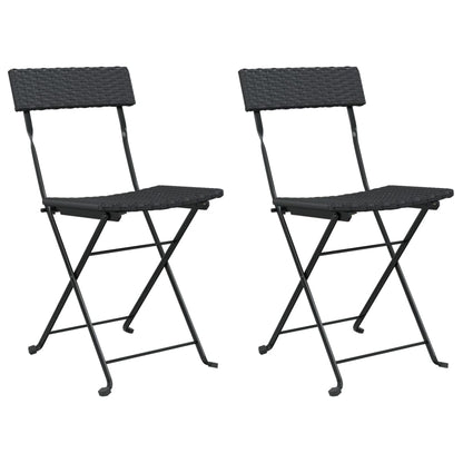 vidaXL Folding Bistro Chair | Set of 2 | Black