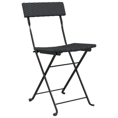 vidaXL Folding Bistro Chair | Set of 2 | Black
