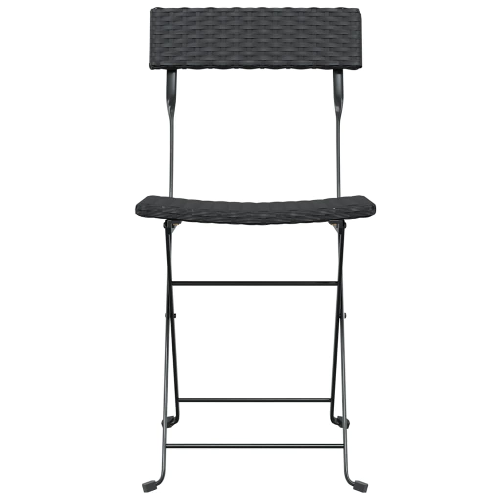 vidaXL Folding Bistro Chair | Set of 2 | Black