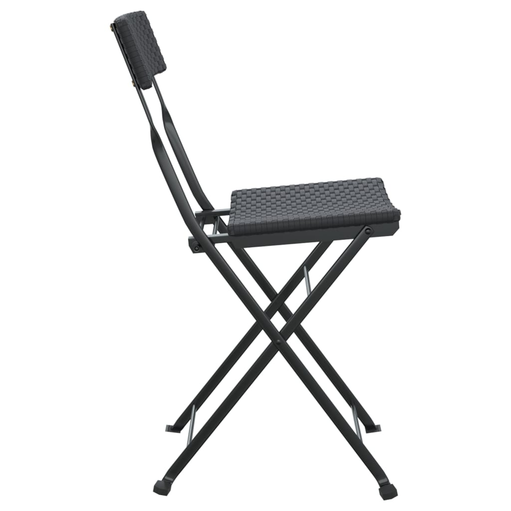vidaXL Folding Bistro Chair | Set of 2 | Black