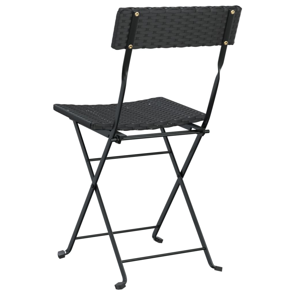 vidaXL Folding Bistro Chair | Set of 2 | Black