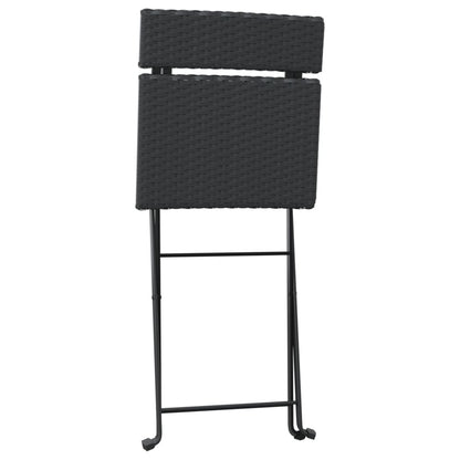 vidaXL Folding Bistro Chair | Set of 2 | Black
