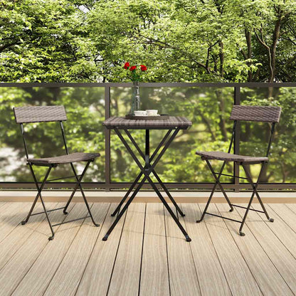 vidaXL Folding Chairs 2 pcs Grey Poly Rattan and Steel
