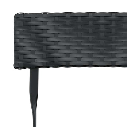vidaXL 3 Piece Folding Bistro Set Black Poly Rattan