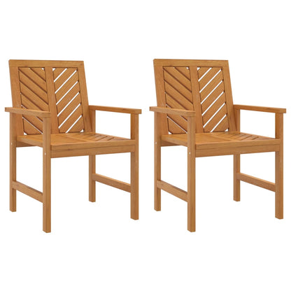 vidaXL Garden Dining Chair | Set of 2 | Natural Acacia | Solid Acacia Wood