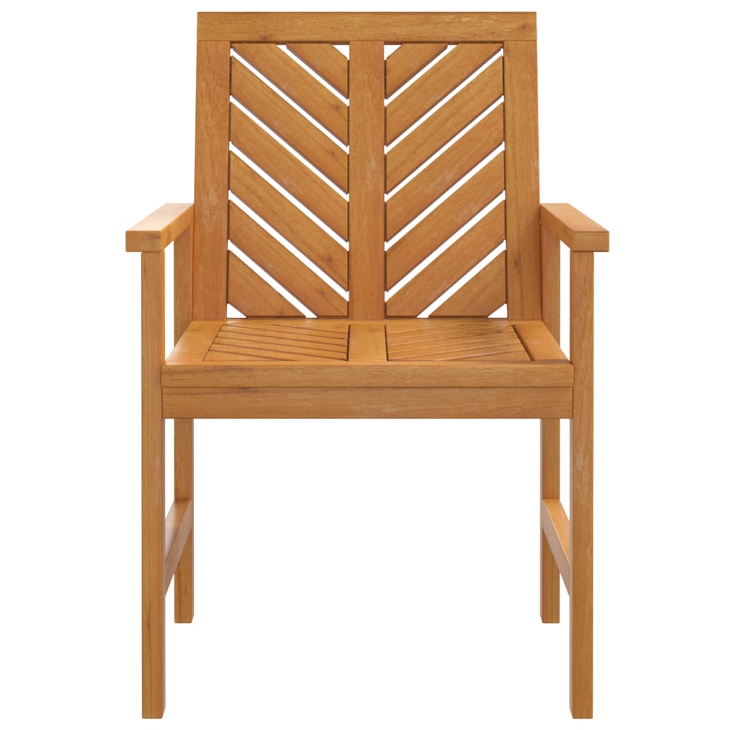 vidaXL Garden Dining Chair | Set of 2 | Natural Acacia | Solid Acacia Wood