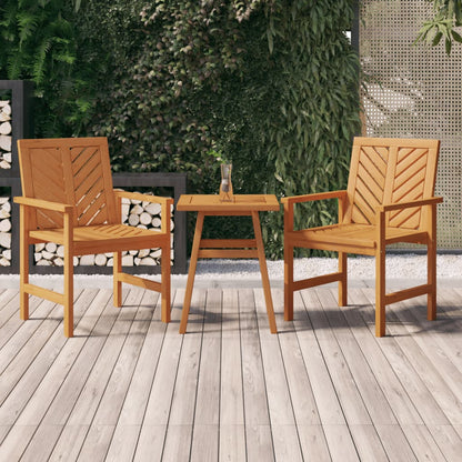 vidaXL Garden Dining Chair | Set of 2 | Natural Acacia | Solid Acacia Wood