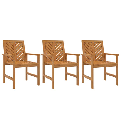 vidaXL Garden Dining Chair | Set of 3 | Natural wood | Solid acacia wood