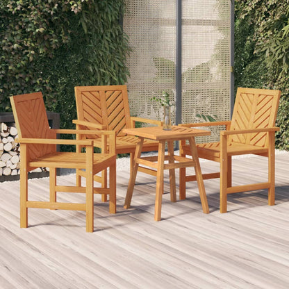 vidaXL Garden Dining Chair | Set of 3 | Natural wood | Solid acacia wood