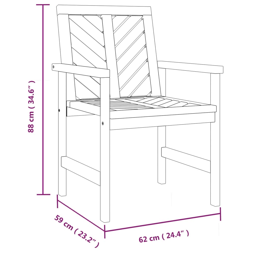 vidaXL Garden Lounge Set | Natural Brown | Solid acacia wood | Medium | Durable