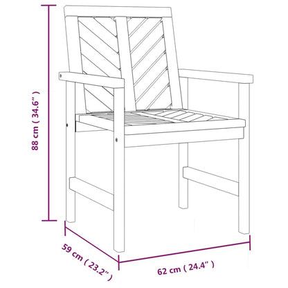 vidaXL Garden Lounge Set | Natural Brown | Solid acacia wood | Medium | Durable