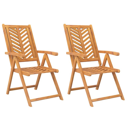 vidaXL Reclining Garden Chair |  Set of 2 | Natural wood color
