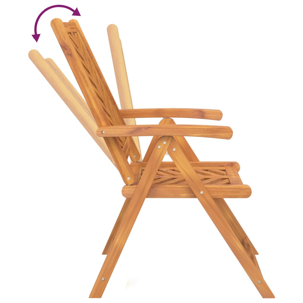 vidaXL Reclining Garden Chair |  Set of 2 | Natural wood color