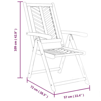 vidaXL Reclining Garden Chair |  Set of 2 | Natural wood color