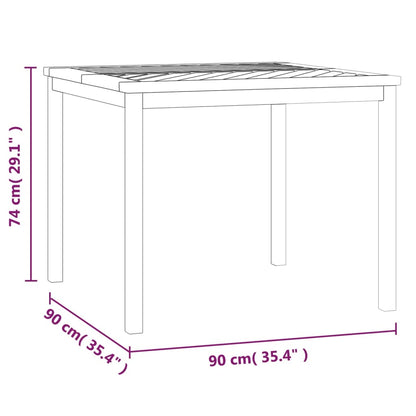 vidaXL Garden Dining Table 90x90x74 cm Solid Wood Acacia