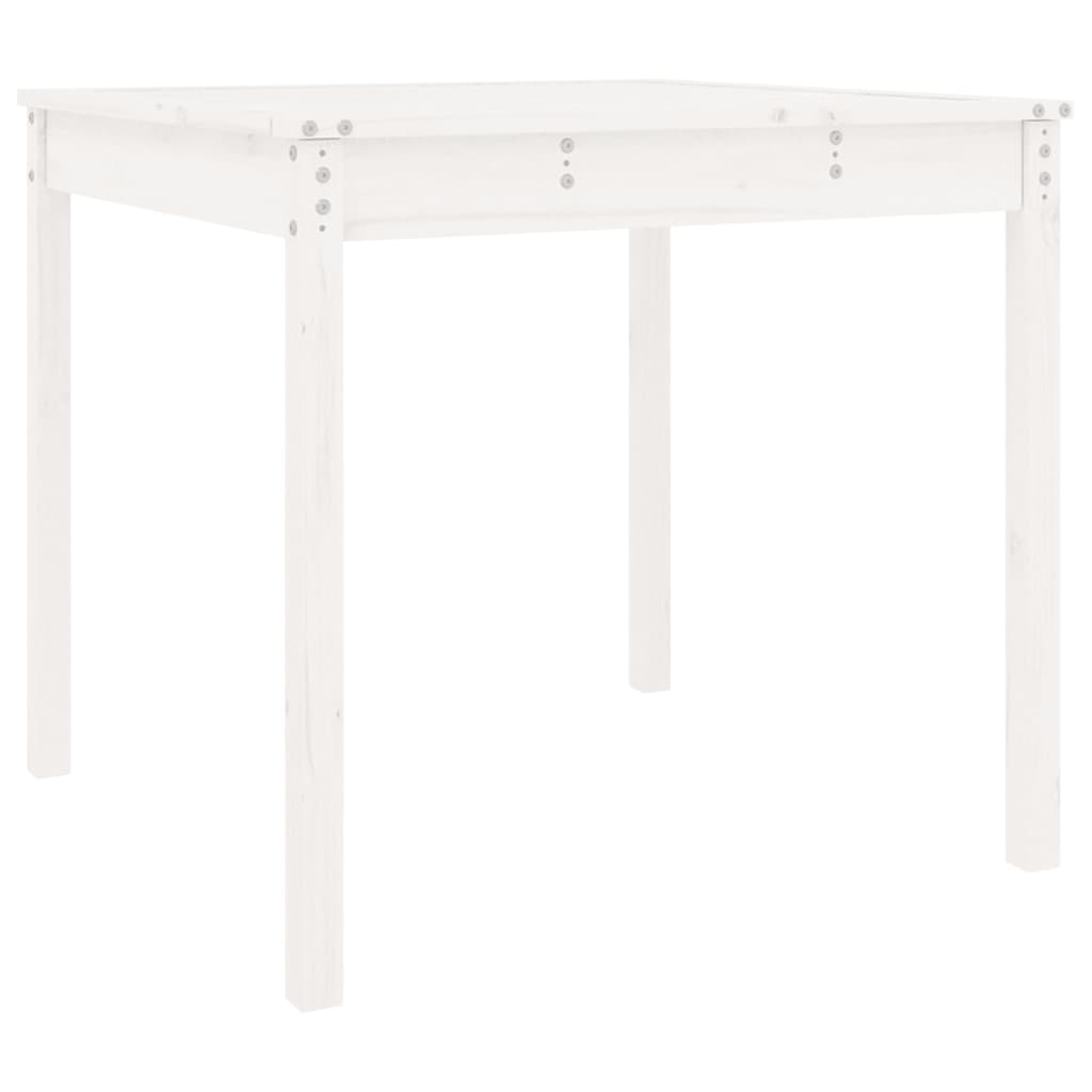 vidaXL Garden Table White 82,5x82,5x76 cm Solid Wood Pine