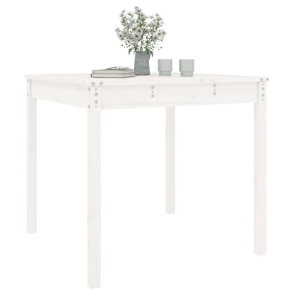 vidaXL Garden Table White 82.5x82.5x76 cm Solid Wood Pine
