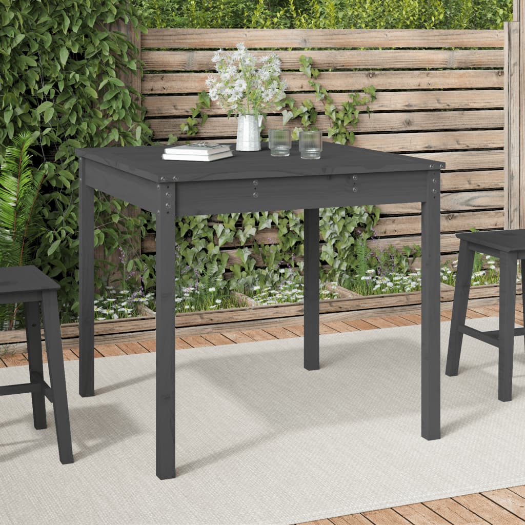 vidaXL Garden Table Grey 82,5x82,5x76 cm Solid Wood Pine