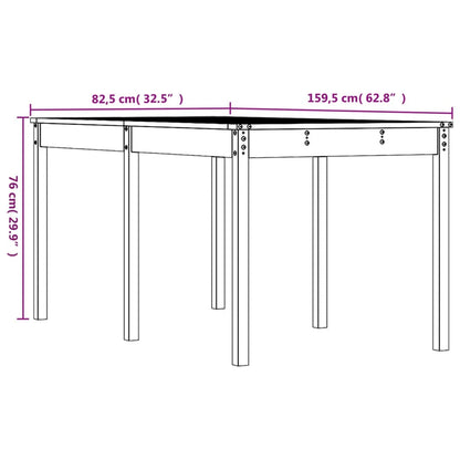 vidaXL Garden Table 159.5x82.5x76 cm Solid Wood Douglas