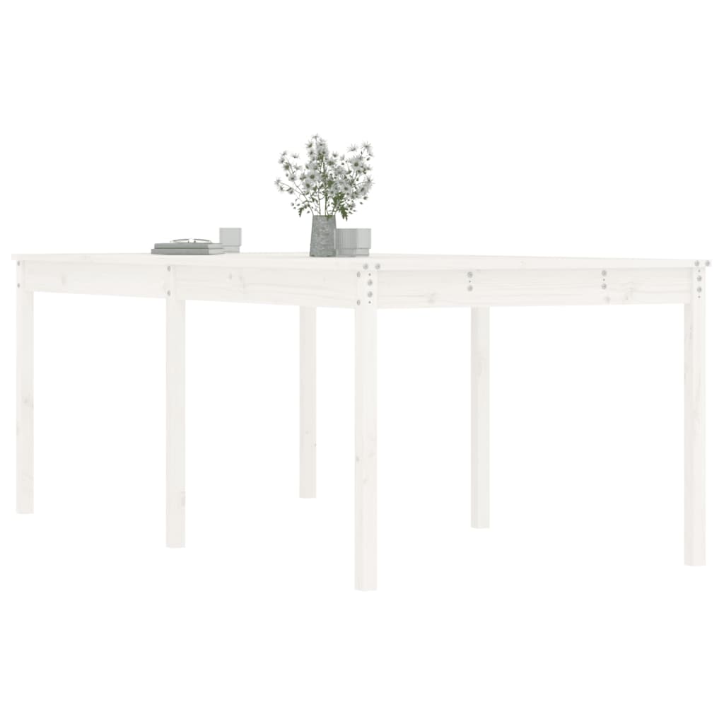 vidaXL Garden Table White 203.5x100x76 cm Solid Wood Pine