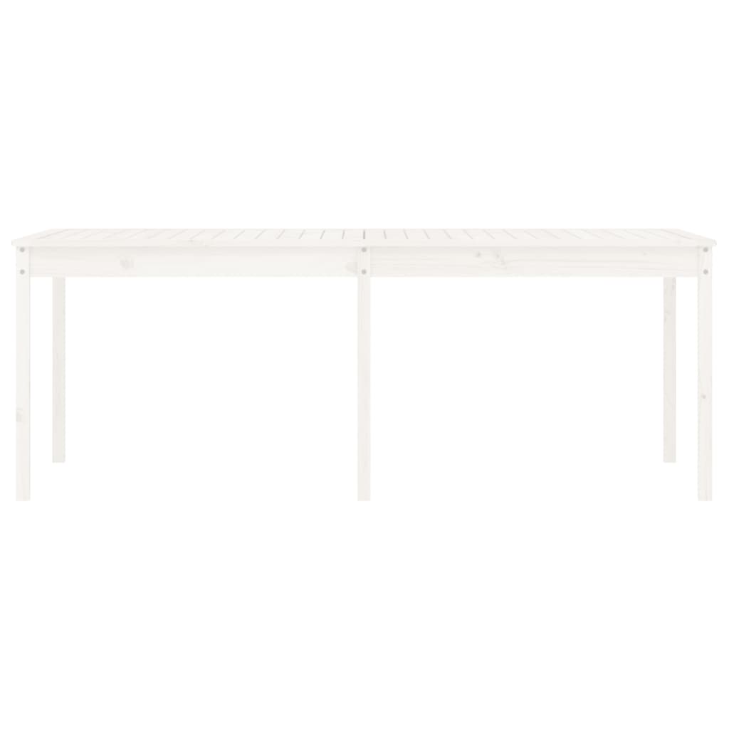 vidaXL Garden Table White 203.5x100x76 cm Solid Wood Pine