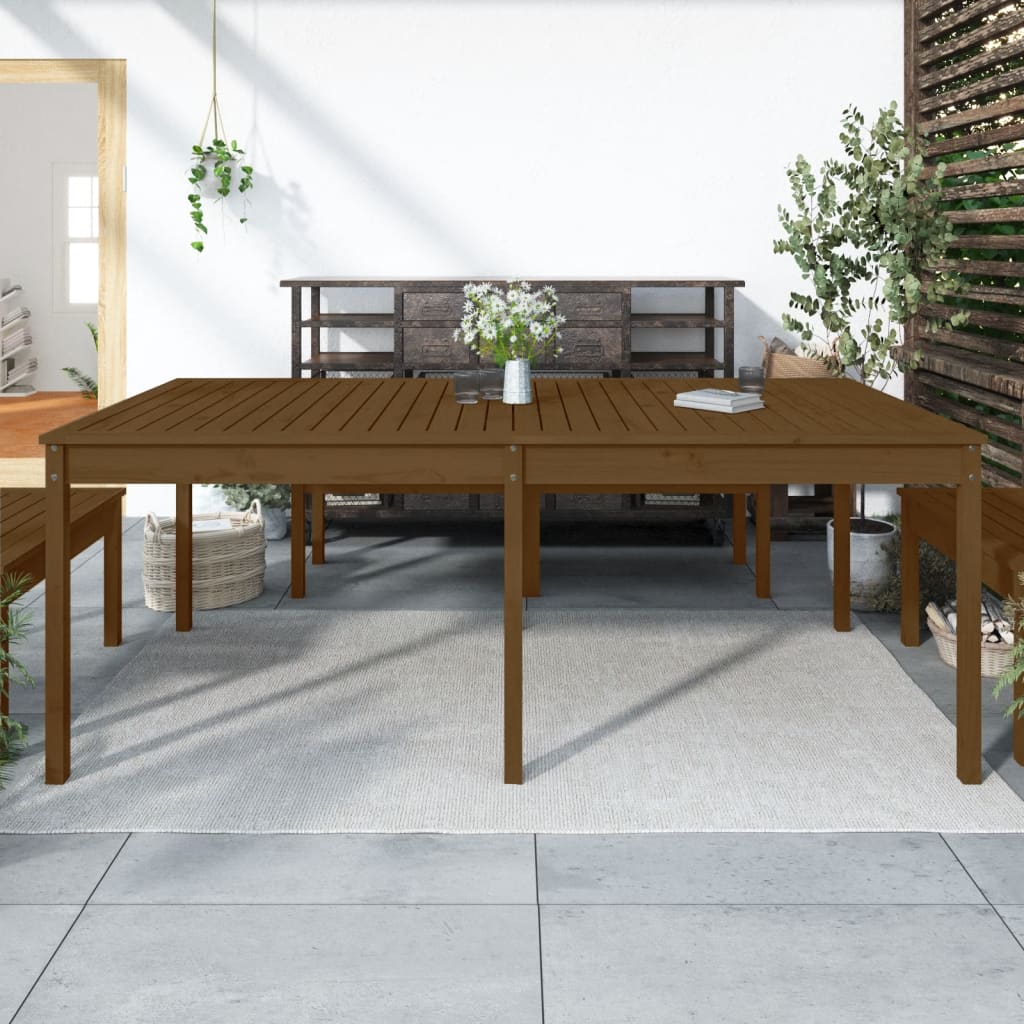 vidaXL Garden Table Honey Brown 203,5x100x76 cm Solid Wood Pine