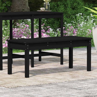 vidaXL Garden Bench | Black | Solid pine wood | Standard | Seats Many