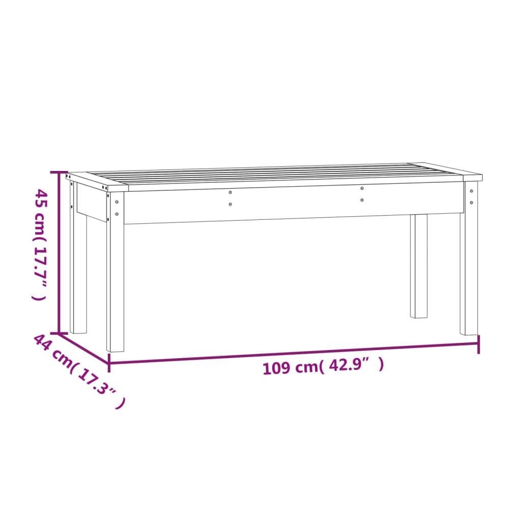 vidaXL Garden Bench | Black | Solid pine wood | Standard | Seats Many