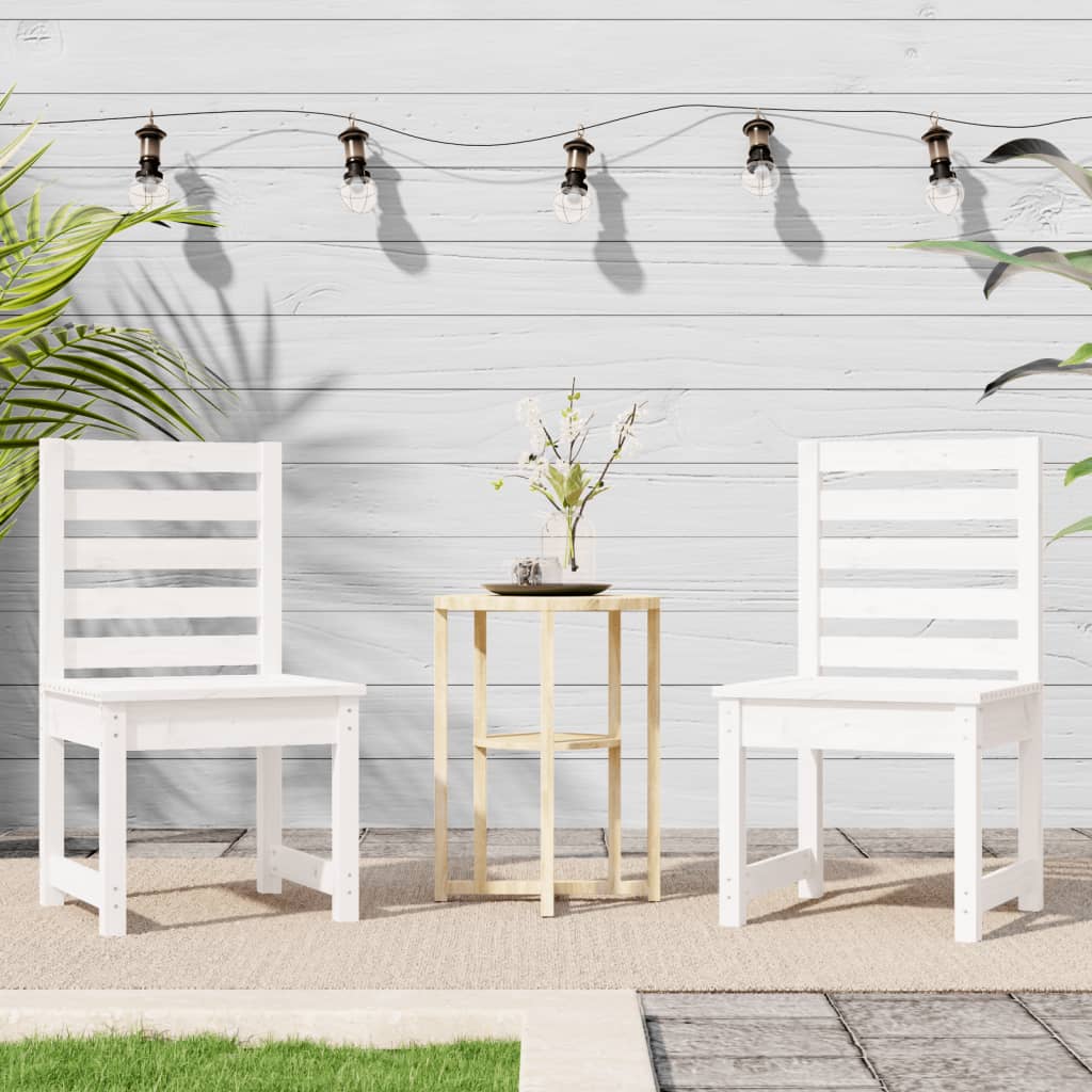vidaXL Garden Chairs 2 pcs White 50x48x91.5 cm Solid Wood Pine