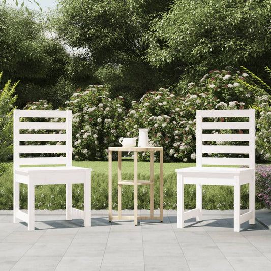vidaXL Garden Chairs 2 pcs White 50x48x91,5 cm Solid Wood Pine