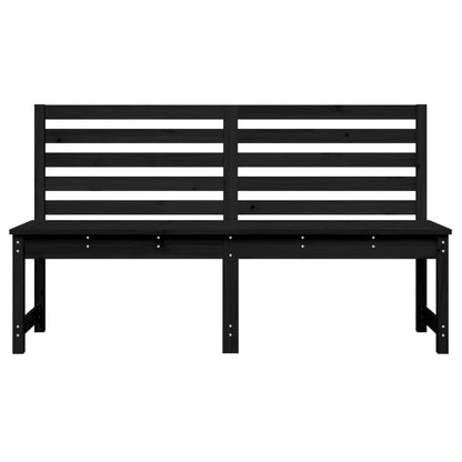 vidaXL Garden Bench Black 157.5 cm Solid Wood Pine