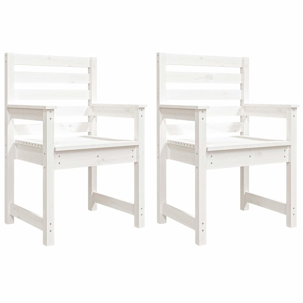 vidaXL Garden Chairs 2 pcs White 60x48x91 cm Solid Wood Pine