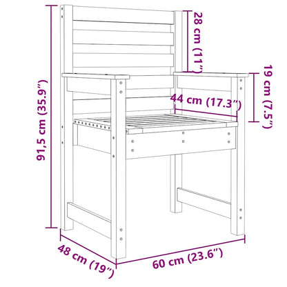 vidaXL Garden Chairs 2 pcs White 60x48x91 cm Solid Wood Pine