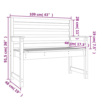vidaXL Garden Bench 109x48x91.5 cm Solid Wood Douglas