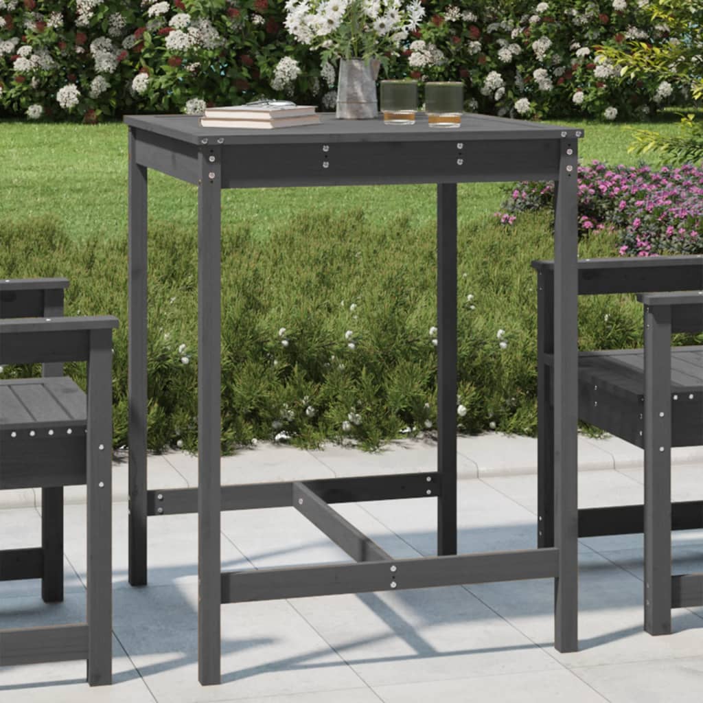 vidaXL Garden Table Grey 82,5x82,5x110 cm Solid Wood Pine