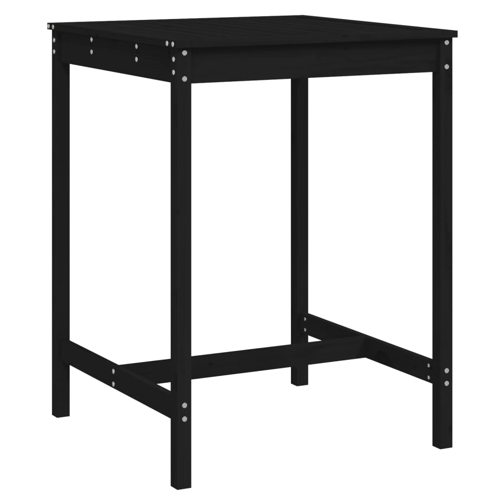 vidaXL Garden Table Black 82,5x82,5x110 cm Solid Wood Pine